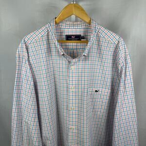 Vineyard Vines Long Sleeve Button Up Front Pocket Dress Shirt Men's Size…